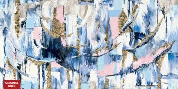 Navy Pink Gold painting sold